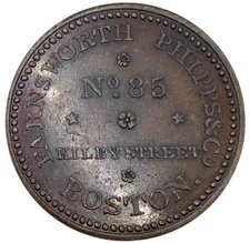 (1829) Boston MA HT-162a (R-3) Farnsworth Phipps & Co Hard Times Token