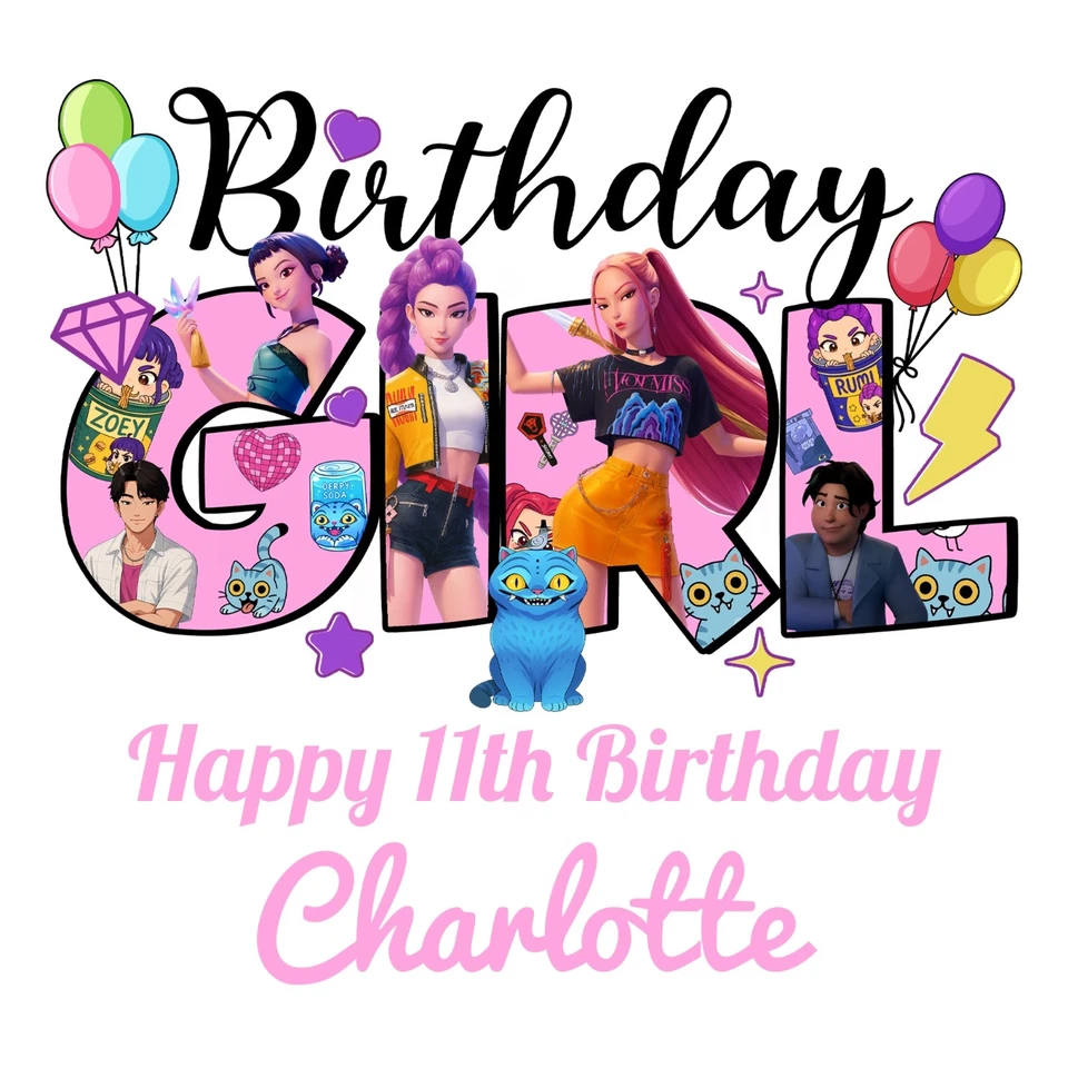 Personalised Kpop Birthday Wrapping Paper – Custom Name Gift Wrap for Girls, Fan - Image 2 of 4