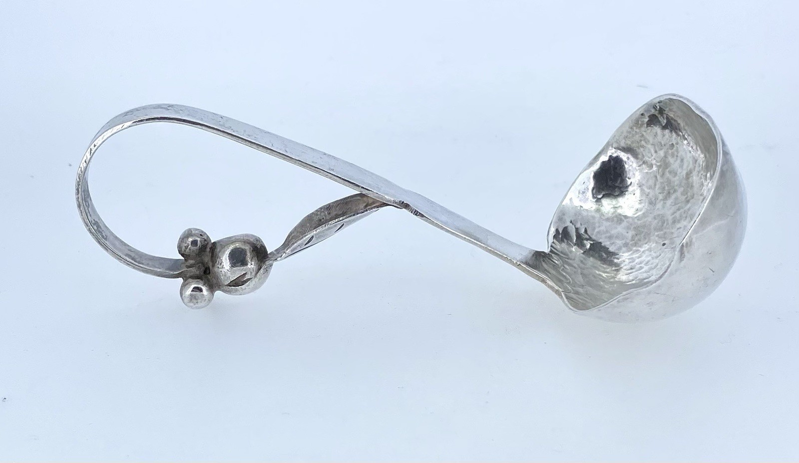 Vintage Sanborns Mexico Handmade Hammered Sterling Silver Double Spout Ladle