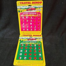 Vintage Travel Bingo Regal Games 2 Pack 4 Cards Green Pink Road Trips Kids