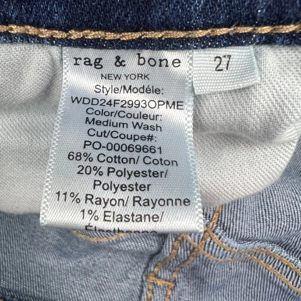 RAG & BONE Jeans Serena High Rise Womens Size 27 Crop Wide Leg Jeans Medium Wash - Image 4 of 4