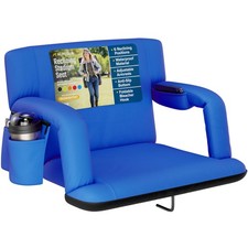 ROYAL BLUE - ALPCOUR RECLINING STADIUM SEAT   WIDE BLEACHER CHAIR  15" WIDE