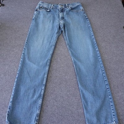 Lee Regular Fit Men 34x34 Medium Wash Straight Leg Blue Denim Jeans TZS-K983-006