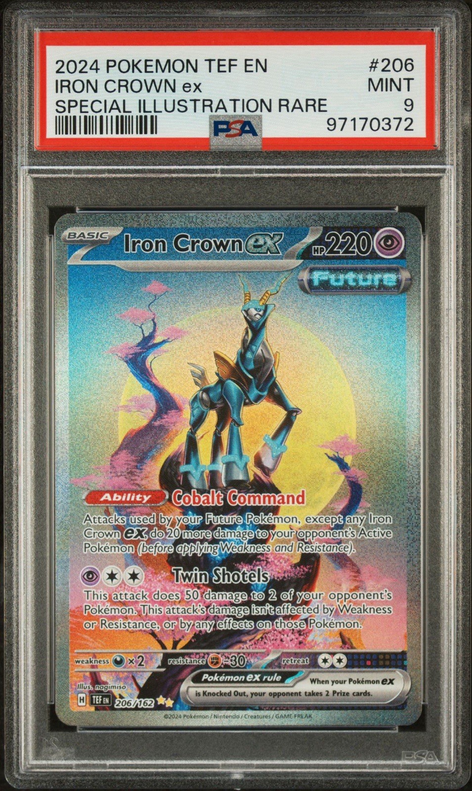 Iron Crown EX 206 | PSA 9 | Temporal Forces 2024 | Pokemon TCG