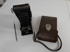 Macchina fotografica Zeiss Ikon Nettar 515/2 Art Deco custodia in pelle e scatto a filo macchina fotografica