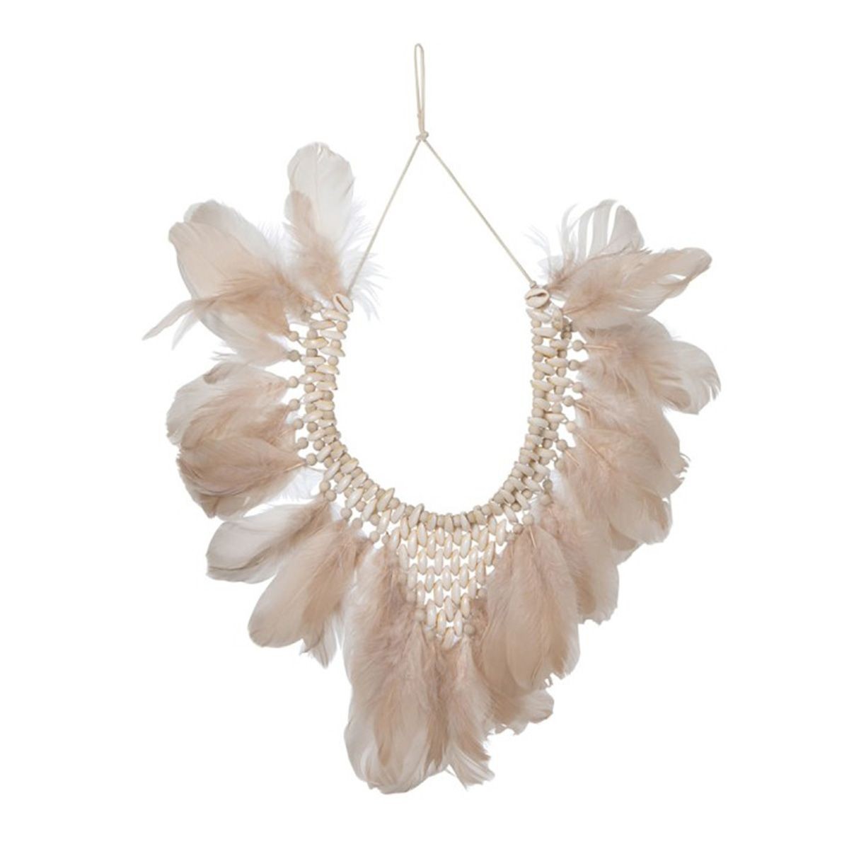 Suspension murale à plumes pour décorer une chambre de bébé fille style bohème
