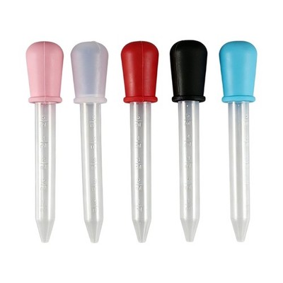 5Pcs 5ML Graduated Liquid Droppers Silicone Pipettes For Science Lab Experiments