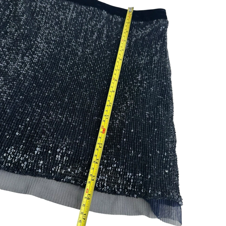 Minifalda Free People Wild Child azul pizarra lentejuelas malla dobladillo transparente talla 2 Foto 4 de 4