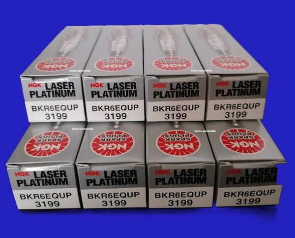 8 Original Ngk ZüNdkerzen Platin BKR6EQUP 3199 FüR Alpina BMW B10 E39 4,6 V8 M62-image