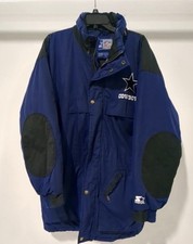 Vintage Dallas Cowboys Starter Trench Coat Football Jacket, Size Medium