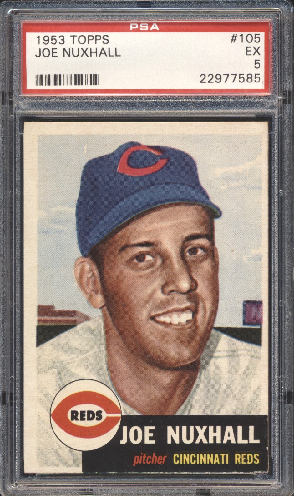 1953 Topps Baseball Joe Nuxhall #105 PSA 5 REDS EX