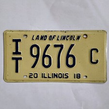 2018 Illinois License Plate 🔥FREE📬🔥 Real Land Of Lincoln IL Tag IT 9676 C