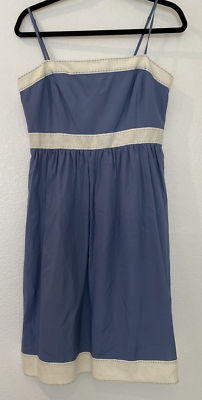 Antonio Melani Blue White Silk & Linen Dress (Size 8) & Bolero Sweater (M)  Set | eBay