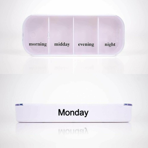 Pill Organizer Plastic Container with 7 Days day/night Weekly Storage - Picture 3 of 5