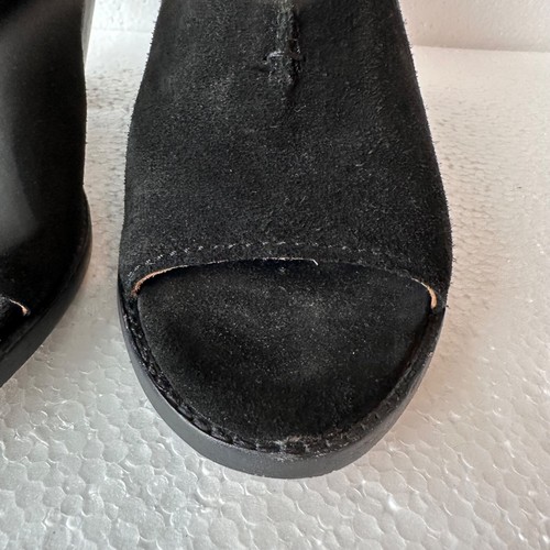 Frye Courtney Veloursleder-Pantolette mit Fersenriemen und Absatz Damen 10B schwarz 3,5"-Absatz - Bild 4 von 13