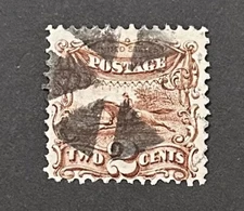 U.S. 1869 #113 2c Post Horse Rider Brown Used Hinged Solid