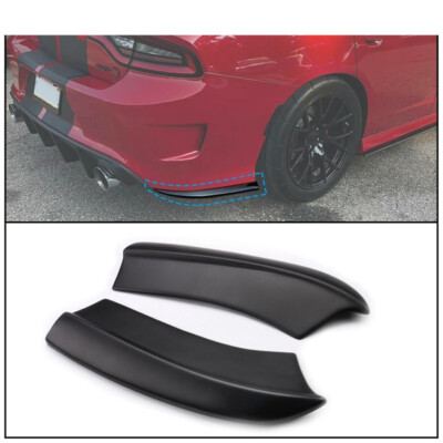 For 15-23 Dodge Charger Rear Bumper Lip Diffuser Side Apron Spat PP Matte Black