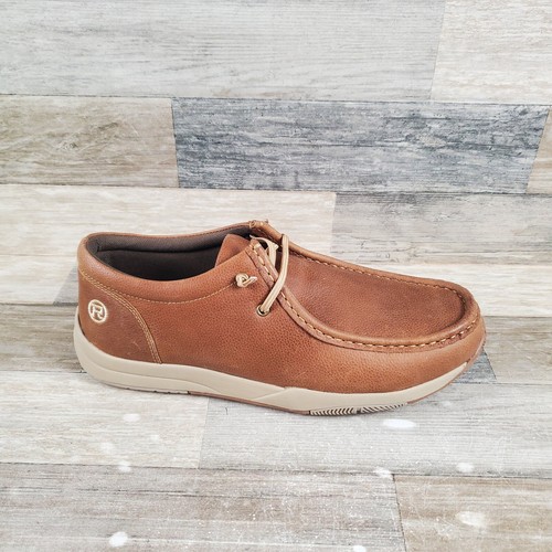 Roper Clearcut Mens Shoes Sz 12 Chukka Casual Tan Oiled Leather Slip On Sneakers