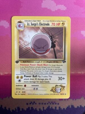 Pokemon Karte Lt. Surge's Electrode Gym Challenge 1. Edition 53/132 Near Mint
