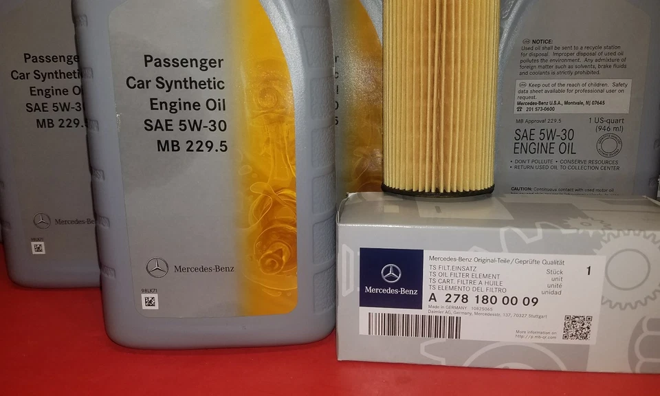 Filtro de aceite + kit de aceite de motor Mercedes Benz CL63 S63 E63 ML63 G63 GL450 G550 GENUINO Foto 3 de 4
