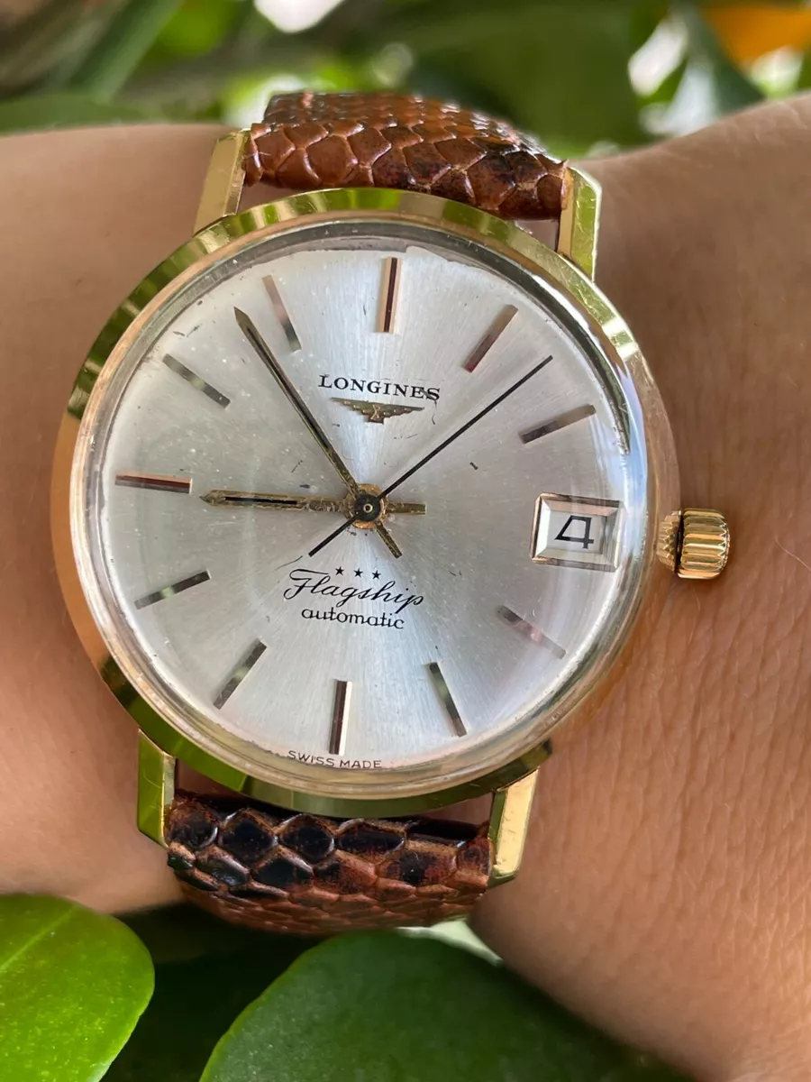 Longines Flagship Watch 3401 Automatic Cal.345 Solid Gold 18k Mens