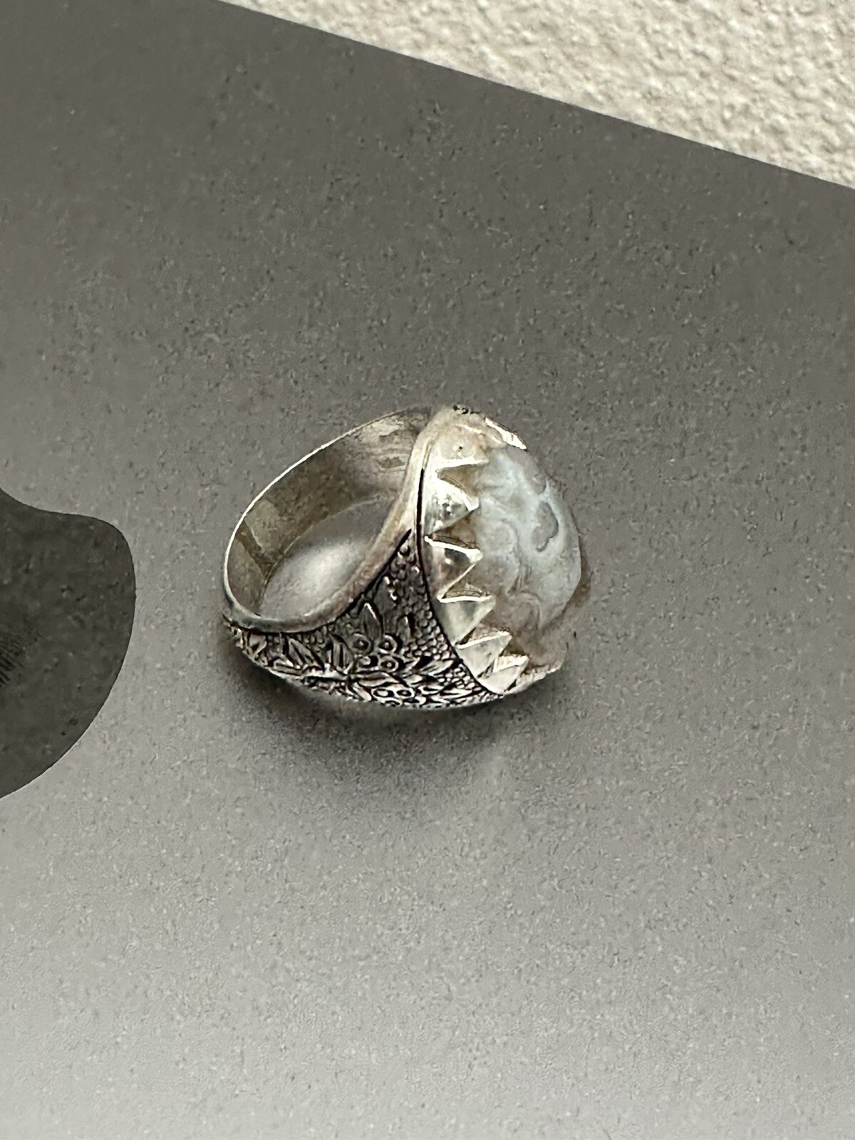 Silver Ring with Solomon's agate Stone- natural . - image 4