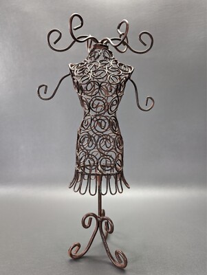 Brown Metal Wire Dress Form Mannequin Jewelry Holder 12" | eBay