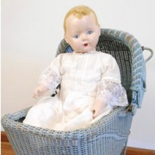 Antique / Vintage Composition Doll Sleepy Eyes / Cloth Body / Creepy Halloween