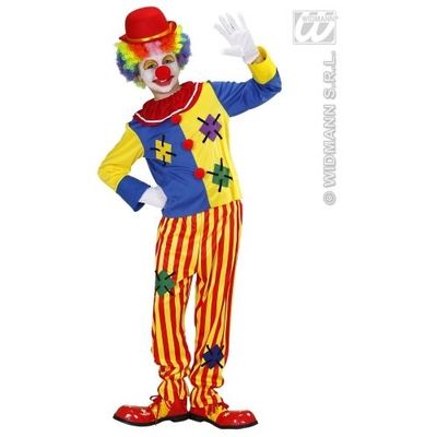 CARNEVALE COSTUME VESTITO PAGLIACCIO CLOWN BURLONE BAMBINO 5/7