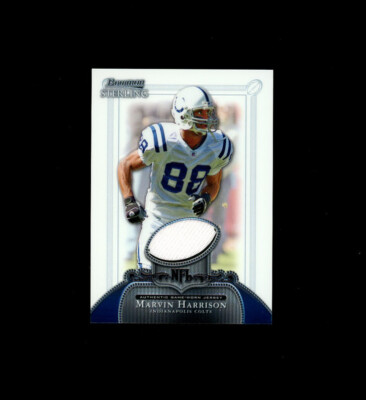 2006 Bowman Sterling SP MARVIN HARRISON GAME USED JERSEY PATCH! Indy COLTS STAR