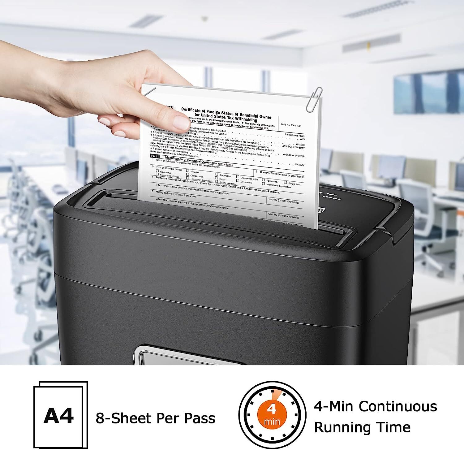 Bonsaii 8 Sheet Cross Cut Paper Shredder, Shredder Shred Credit Cards