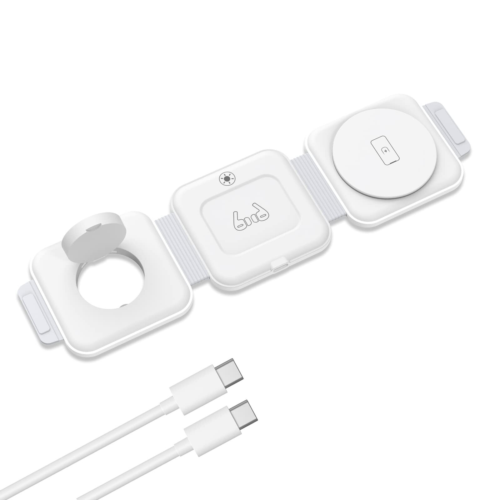 3-in-1 Foldable Wireless Charger Pad with Fast Charging for iPhone Samsung AirPods