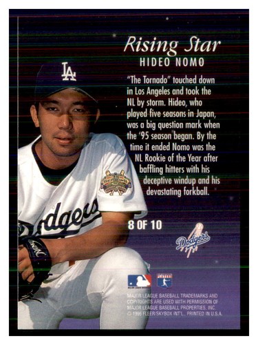 1996 Ultra Baseball Hideo Nomo #8 - Picture 2 of 2