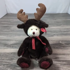 Russ Berrie Broose Teddy Bear Christmas Holiday Plush Moose Costume 13"
