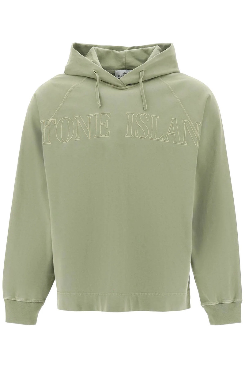 NEW Stone island embroidered logo lightweight hoodie MO781563355 SAGE  AUTHENTIC | eBay