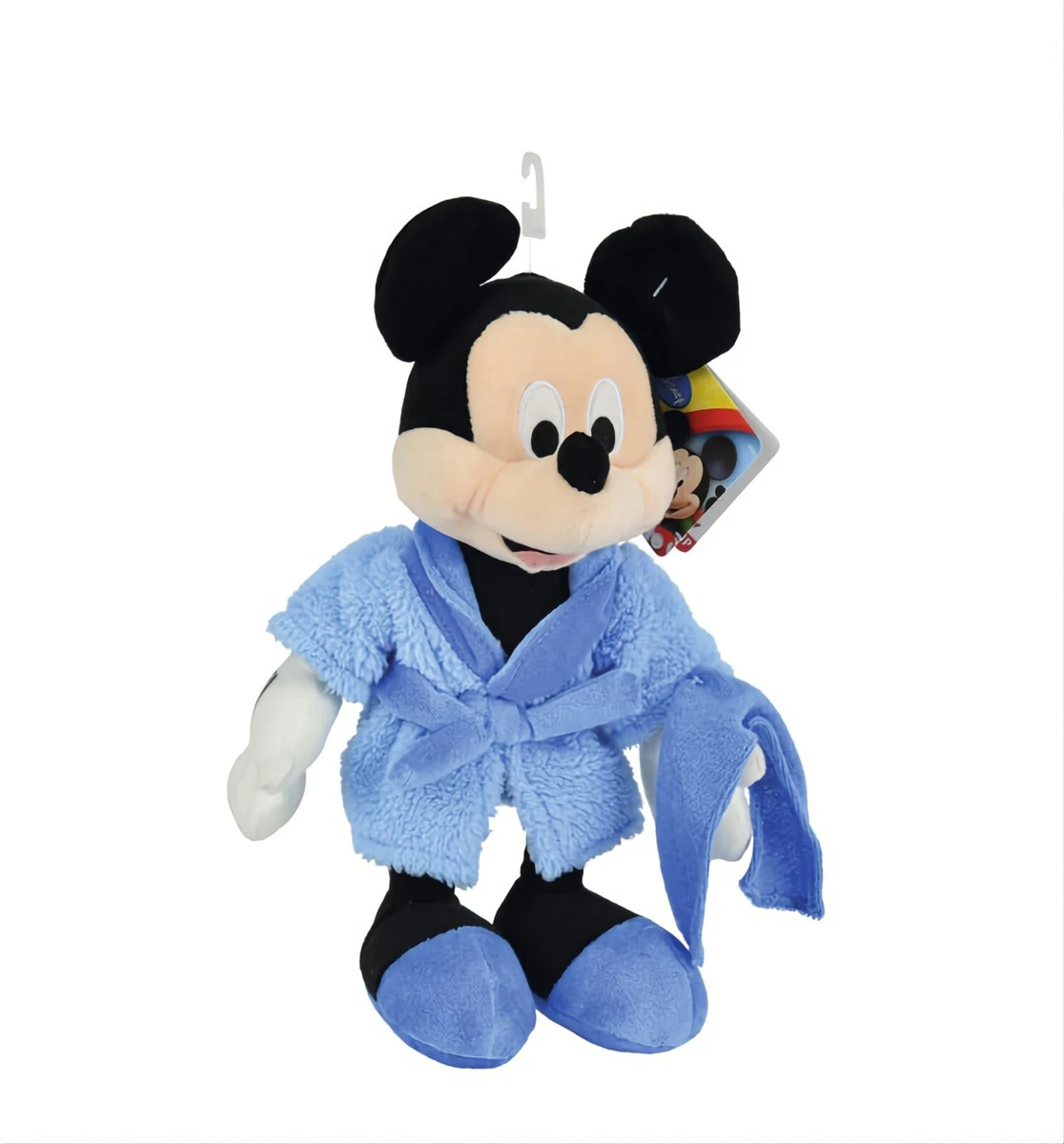 Peluche Doudou Mickey Peignoir Bleu Serviette 25 Cm Disney Nicotoy