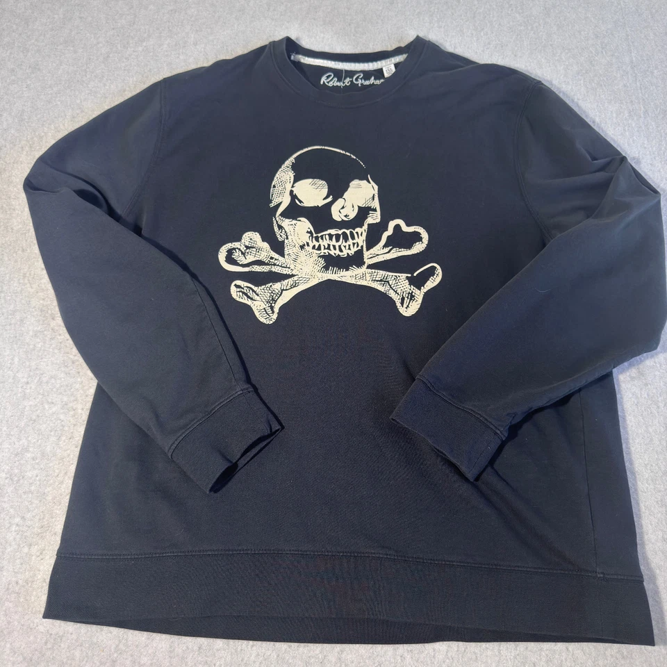 Suéter Robert Graham Para Hombres 2XL Calavera Gráfico Negro Pullover Huesos Cruzados Foto 2 de 4