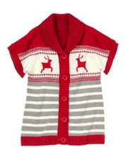 NWT Gymboree Christmas Holiday Sweater Cardigan Jacket Reindeer Fair Isle 5/6
