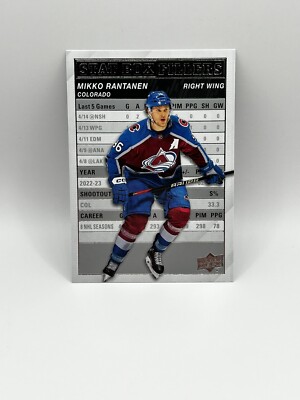 MIKKO RANTANEN 2023-24 UD SERIES 1  STAT BOX FILLERS INSERT #18 Avalanche