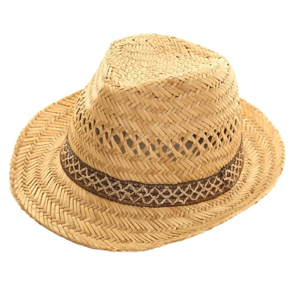 Paille Chapeau Mou S/M/L Été Festival Soleil Panama Unisexe Homme/Femme Neuf / - Photo 1/1