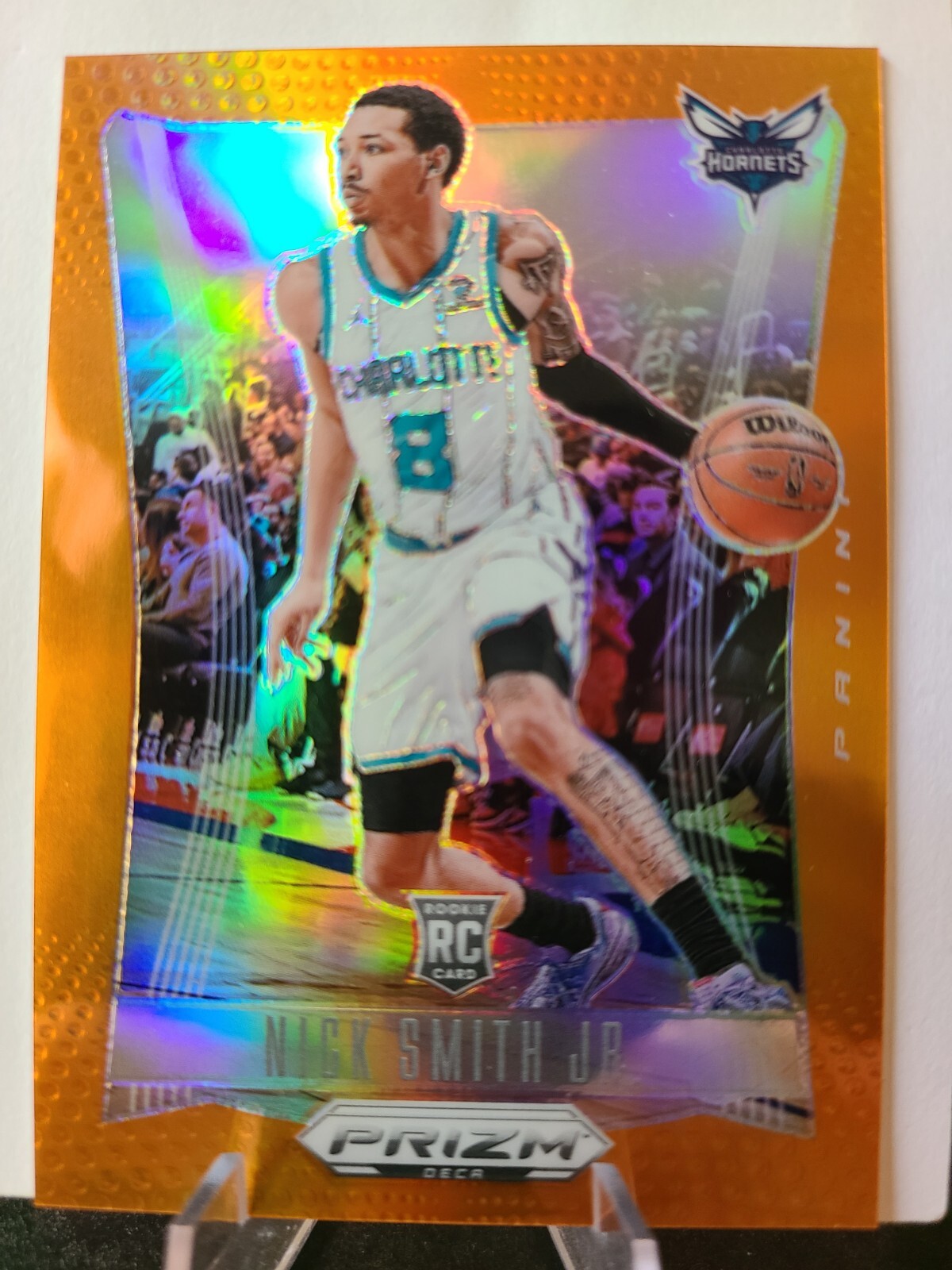 2023-24 Panini Prizm DECA Nick Smith Jr Orange Prizm #/49 Hornets RC