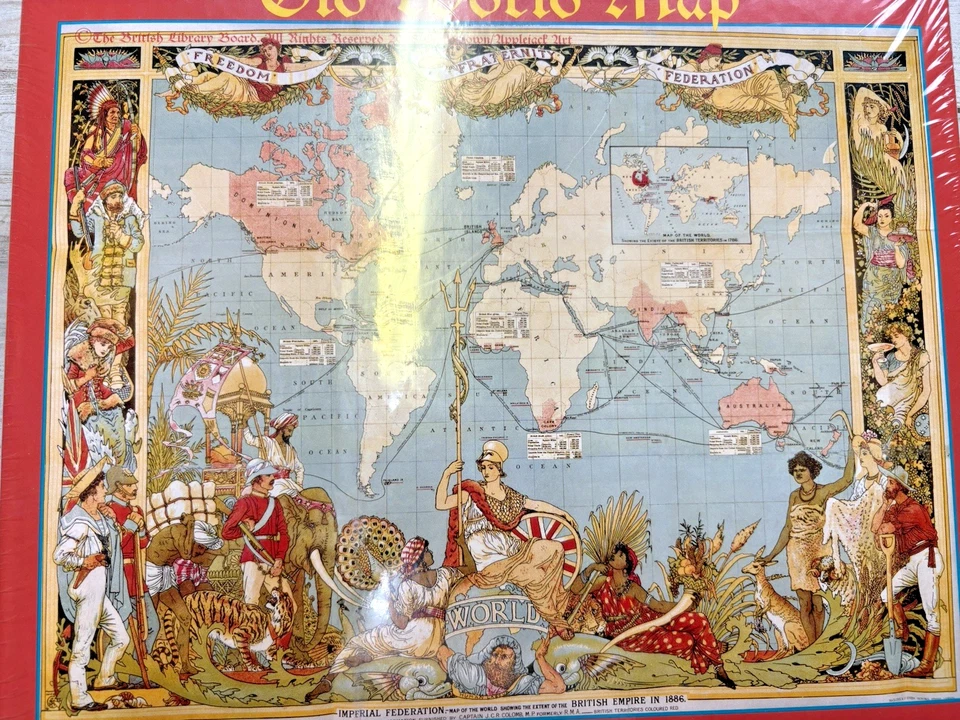 Sunsout NEW IN BOX Old World Map 1000+pc Jigsaw Puzzle by Antique Maps - Image 2 of 4