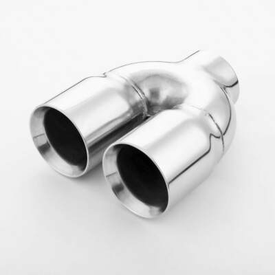 3" Inlet Exhaust Tip Dual 3.5" Out Straight Cut Dual Wall 8" L ...