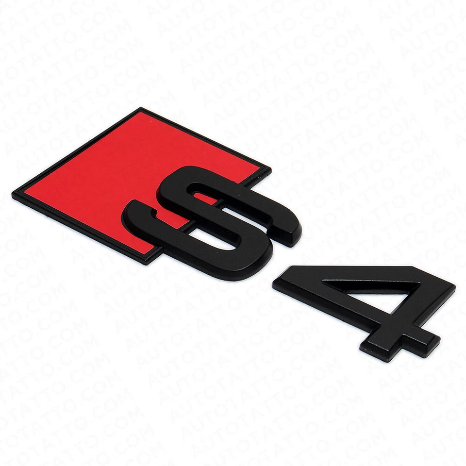 Placa de identificación trasera negra mate para Audi S4 emblema maletero insignia Sport Sline Foto 3 de 4
