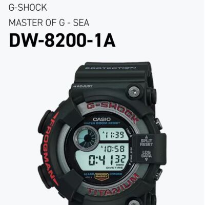 Casio G-Shock DW-8200-1A FROGMAN Black Quartz Used w/Box