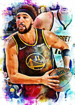 2022 KLAY THOMPSON GSW 1/5 ORIGINAL PRINT ART SKETCH CARD ARTIST SIGNED