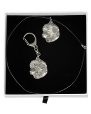 Golden Retriever - necklace, keyring, set with a dog in white box, Art Dog USA