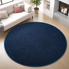 Nuttumico Ultra Soft Round Area Rugs for Living Room Bedroom, 4x4 Feet Navy Blue