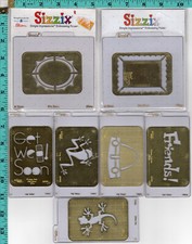 7pc LOT SIZZIX Simple Impressions   Ellison Embossing Folders Dies Get Well Soo