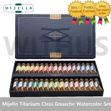 Mijello Mission Gold Class Titanium Class Gouache Watercolor Set of34 MWG-1534G_